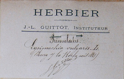 Etiquette de l'Herbier Guittot