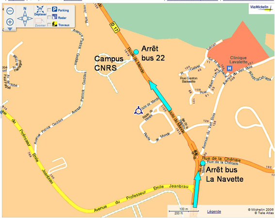 Plan d'accès par bus