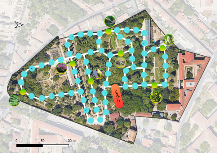 Plateau de jeu - jardin des plantes de Montpellier